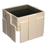 Gianfranco Frattini stacking tables for Cassina – original off-white lacquer