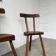 Pair of Savoyard tripod chairs, folk art, oak.