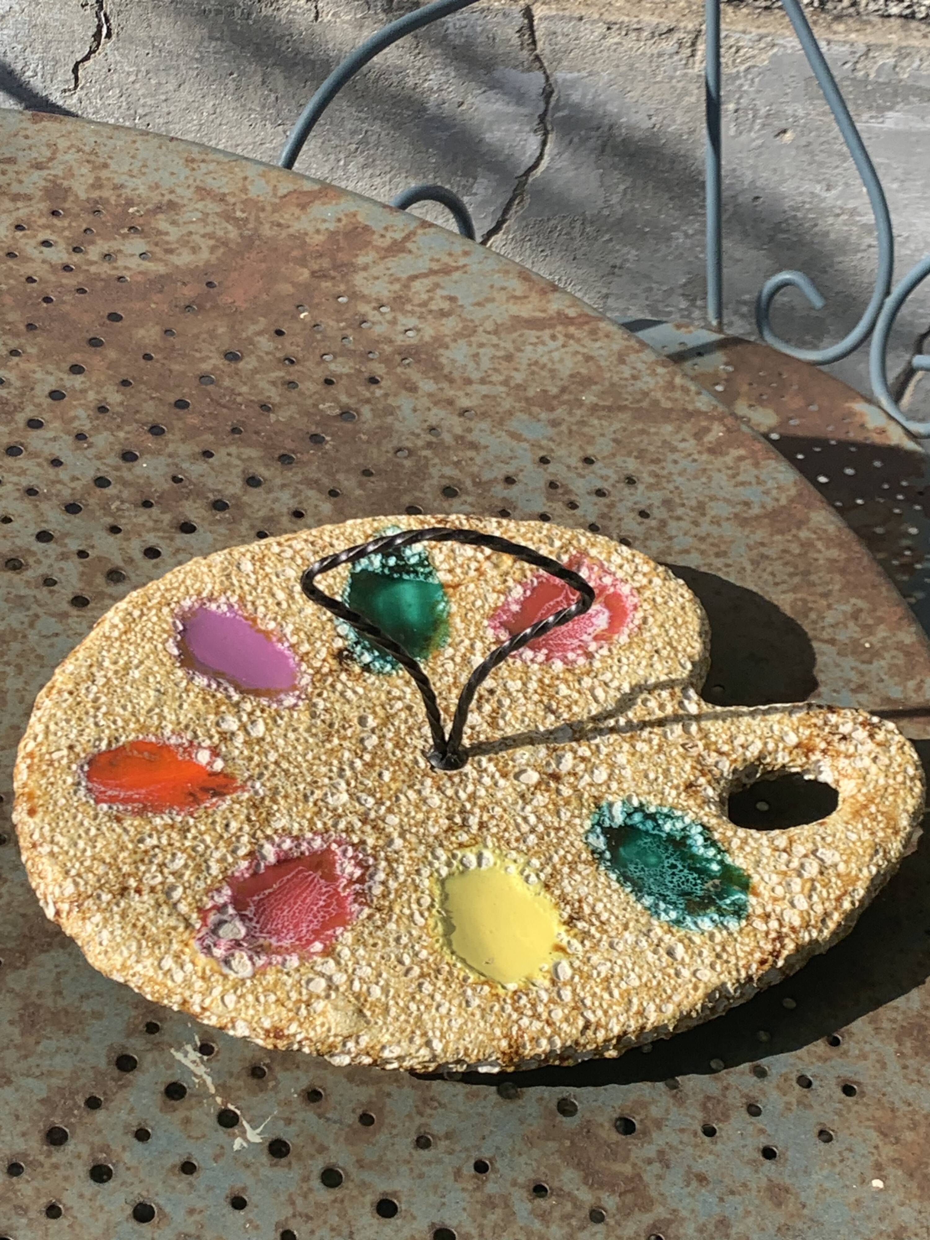 Vintage Vallauris ceramic cheese or charcuterie board or palette