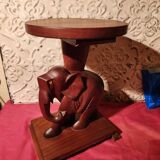 Elephant side table, Art Deco wooden accent table.
