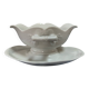 Antique porcelain gravy boat with bamboo motif