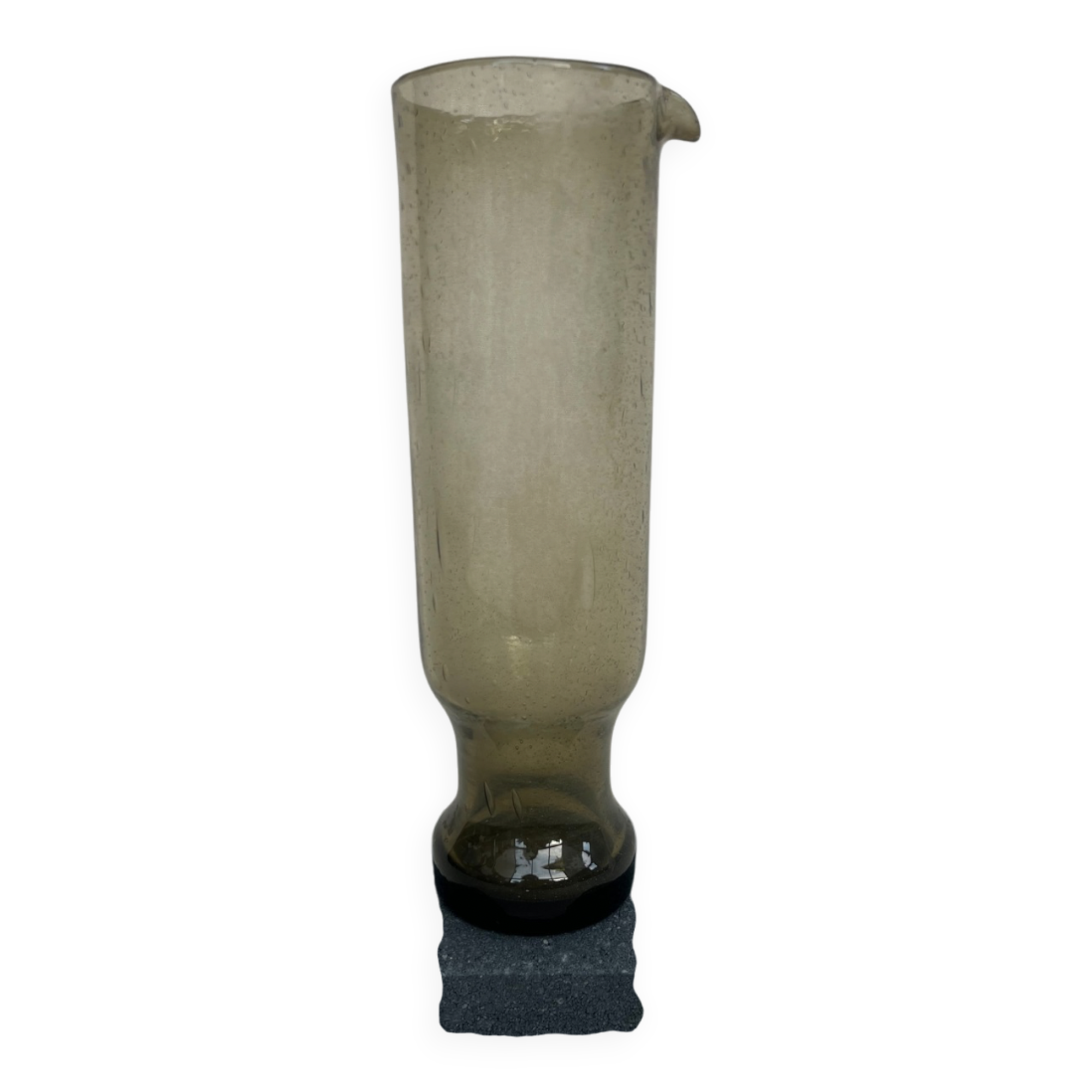 Carafe haute en verre bullé