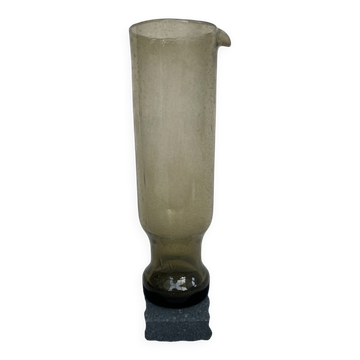 Carafe haute en verre bullé