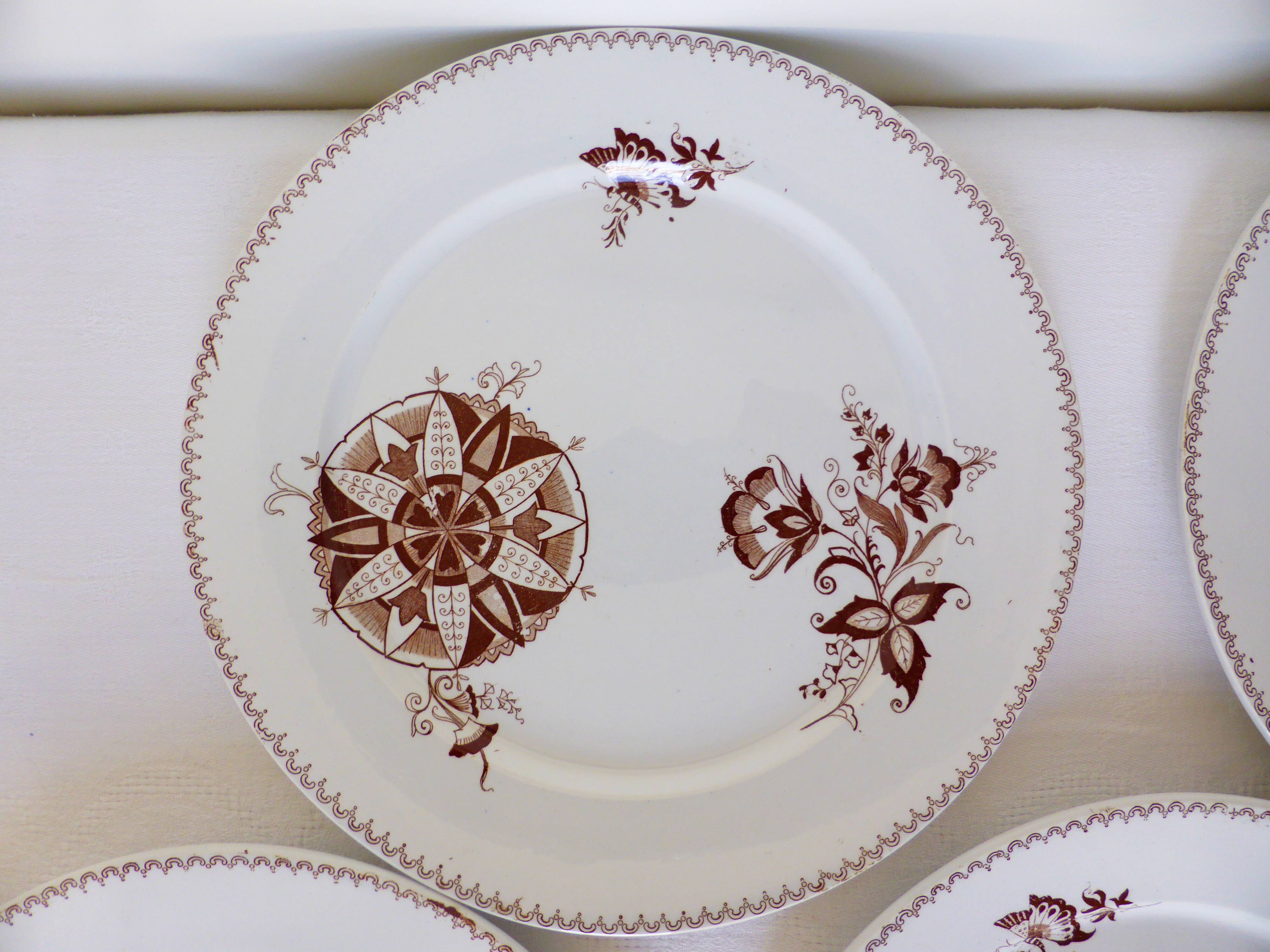 4 flat plates from Sarreguemines model Danish 210401