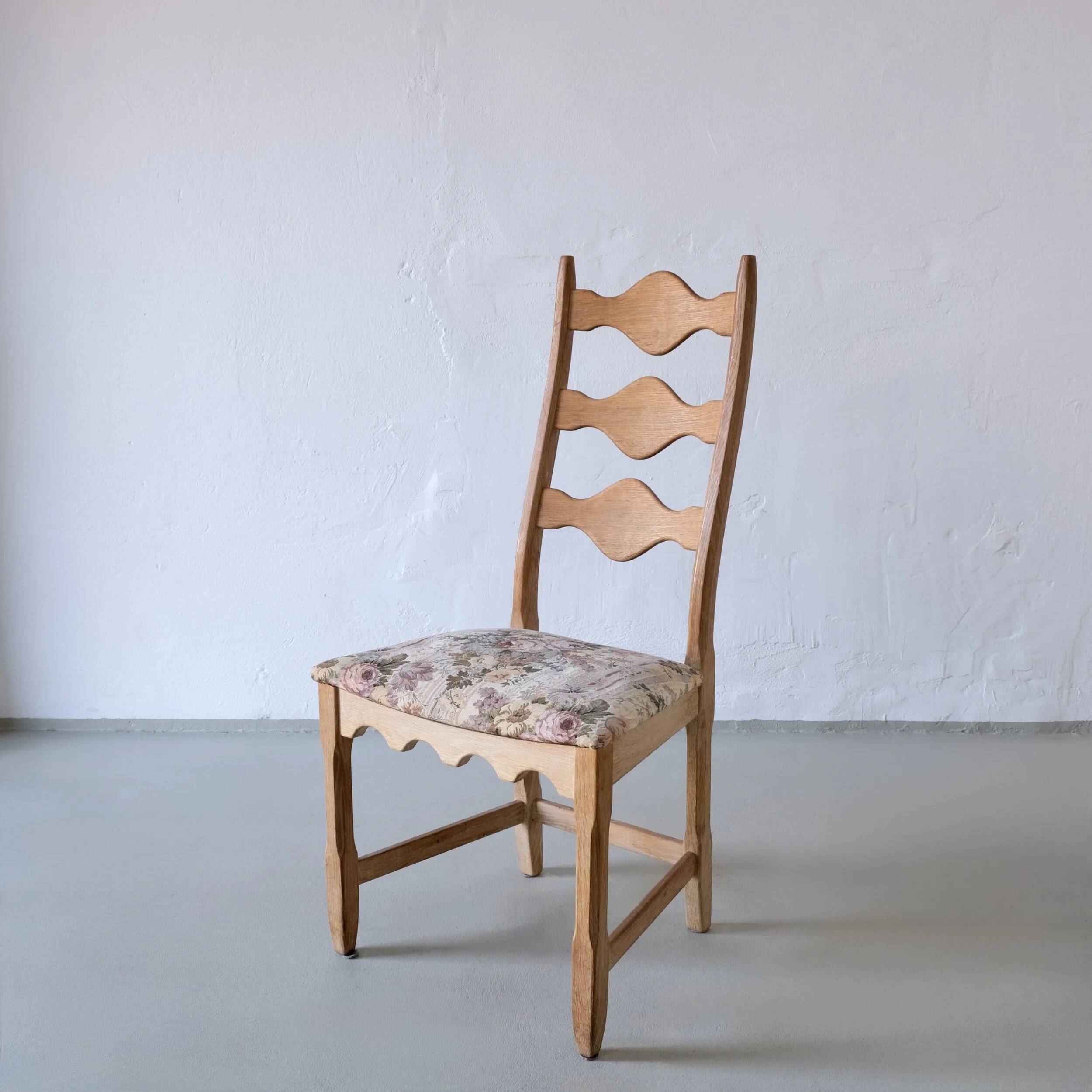4 ladder back dining chairs by Henning Kjaernulf | Denmark | 1950s