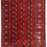 Vintage Pakistani carpet Tekke handmade 127cm x 180cm 1960s, 1C598