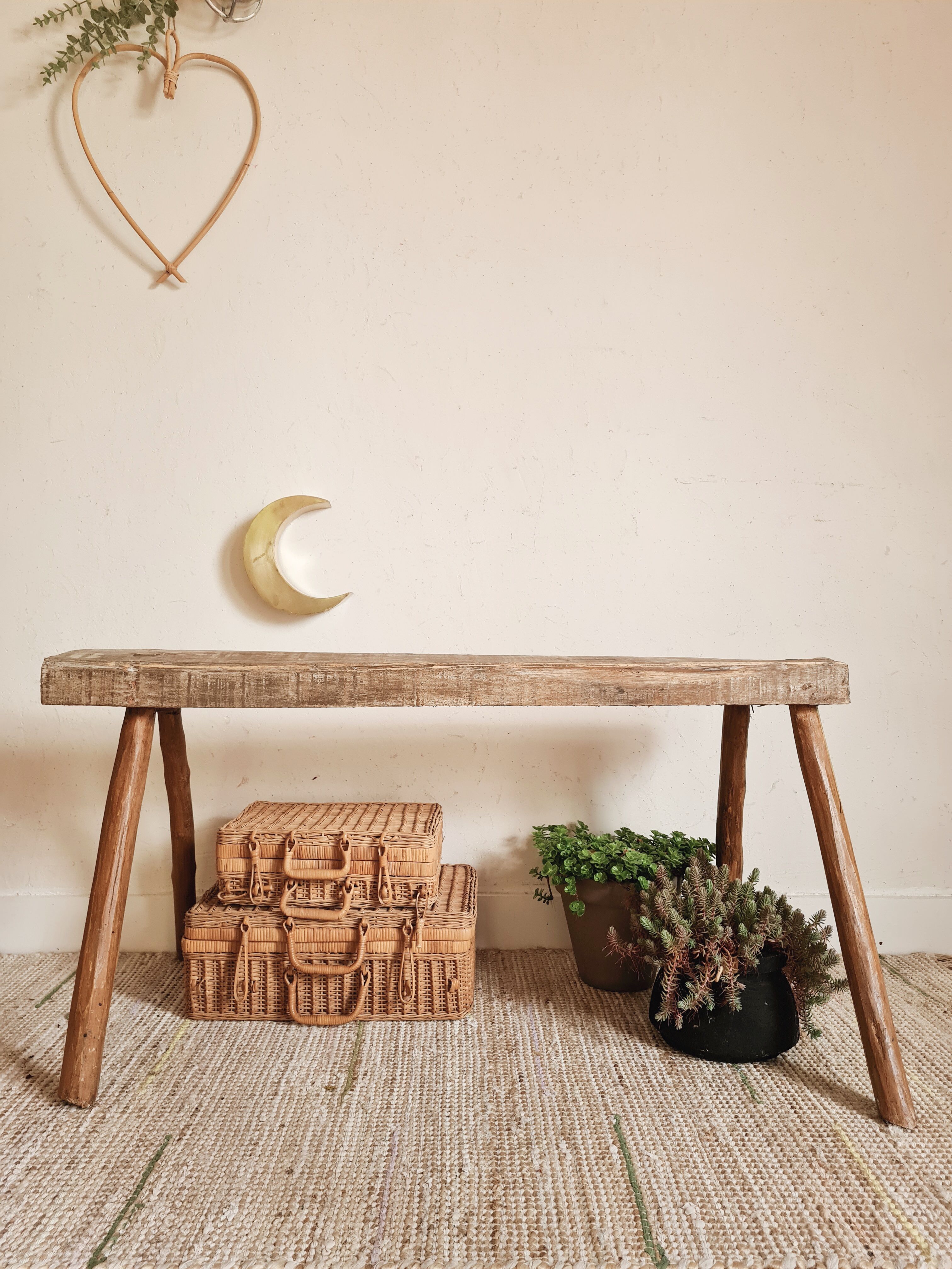 Old patinated farm bench