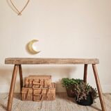 Old patinated farm bench