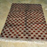 Beni Ouarain checkerboard rug Grey/Brown