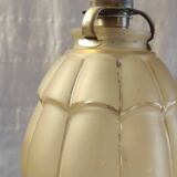 Art Deco lampshade in gilded glass and brass frame - mid 20th century