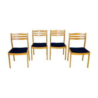 Set of 4 oak chairs, Sweden, 1960