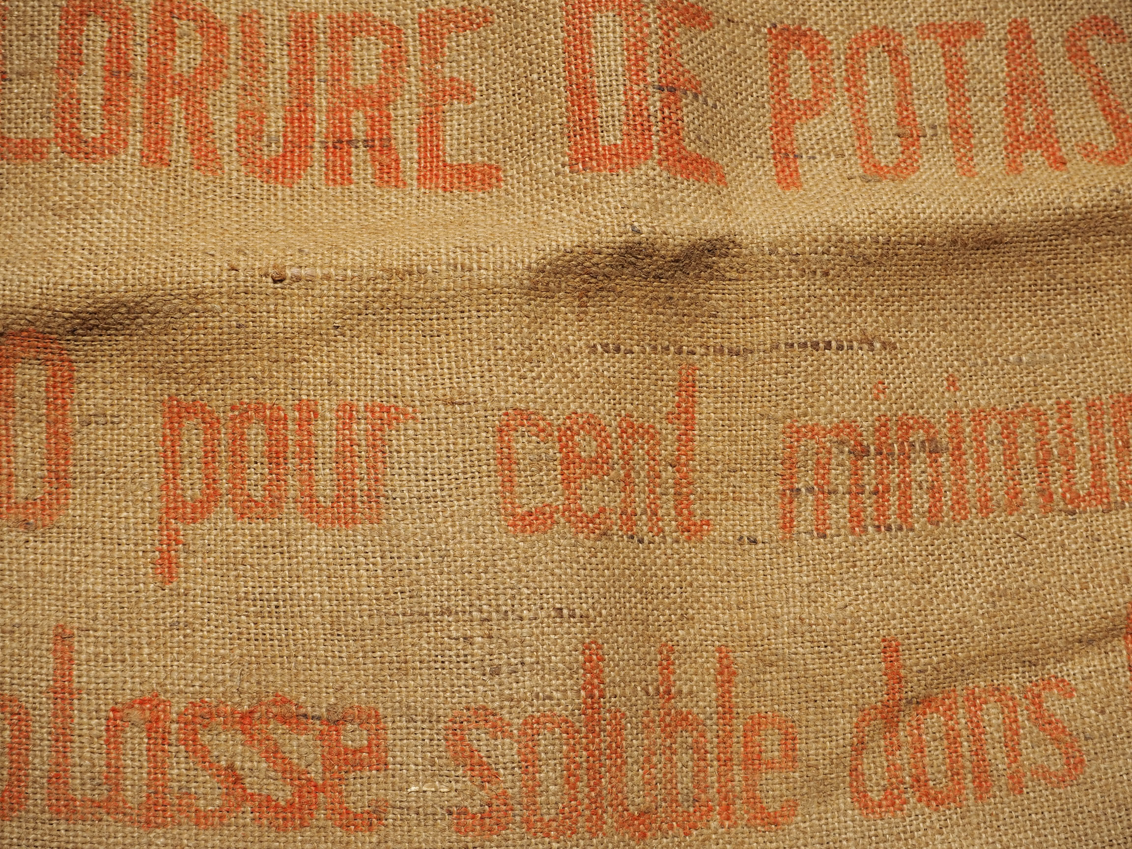 Burlap bag: "The potash of Alsace"