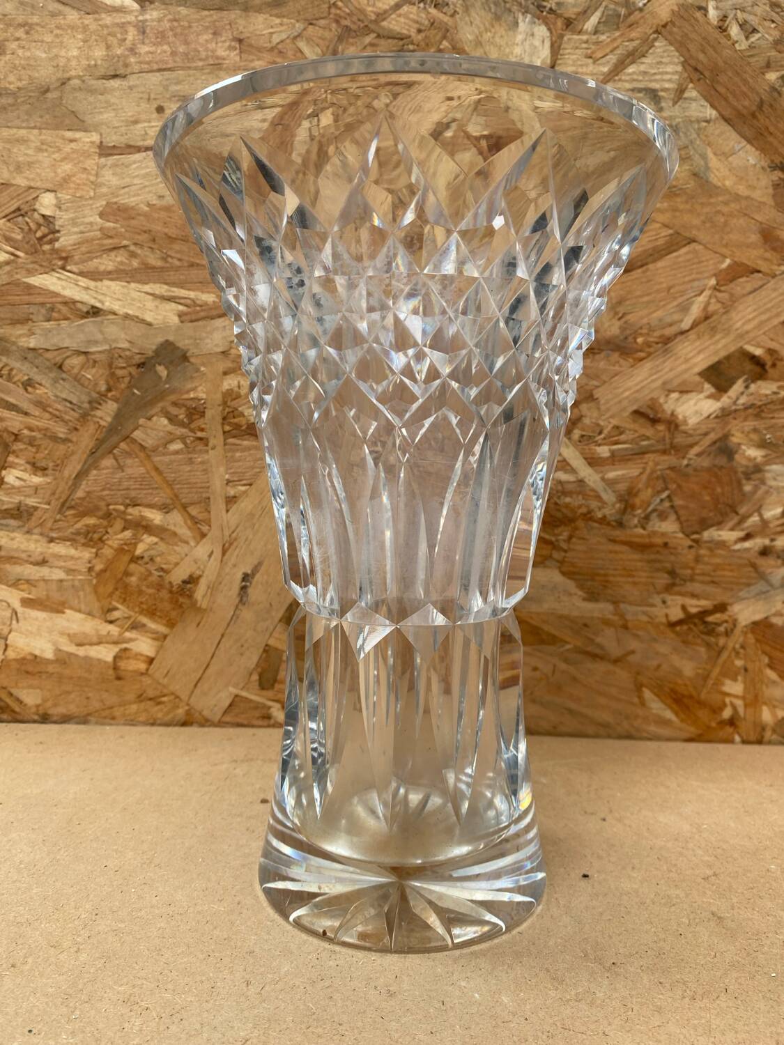 Old vase cristallerie lorraine cut crystal made in France vintage