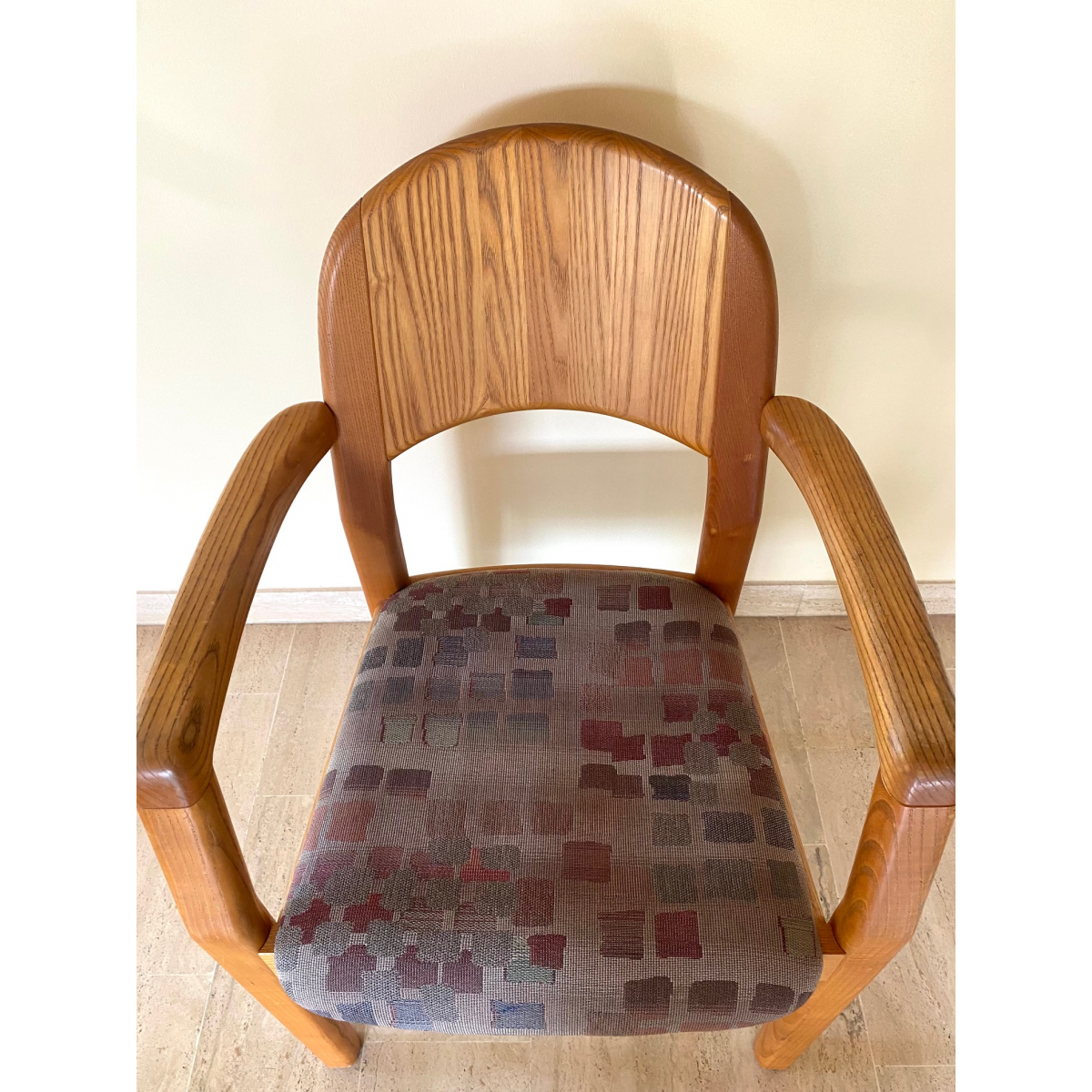 Set of solid wood armchairs and chairs by Dylund, 1970