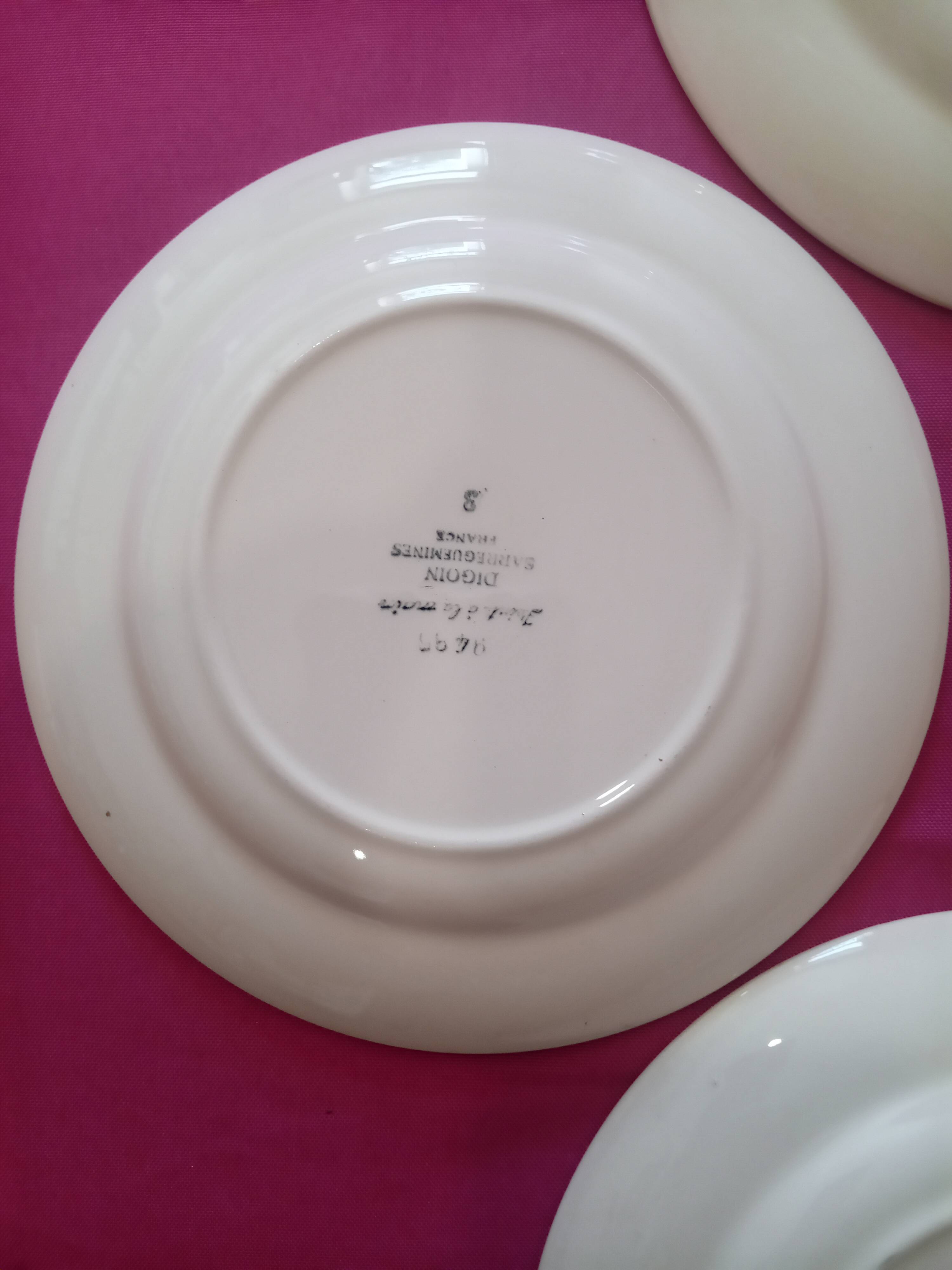 Set of 5 Digoin Sarreguemines dessert plates