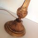 Empire style hot water bottle lamp with fabric lampshade / vintage 50-60s