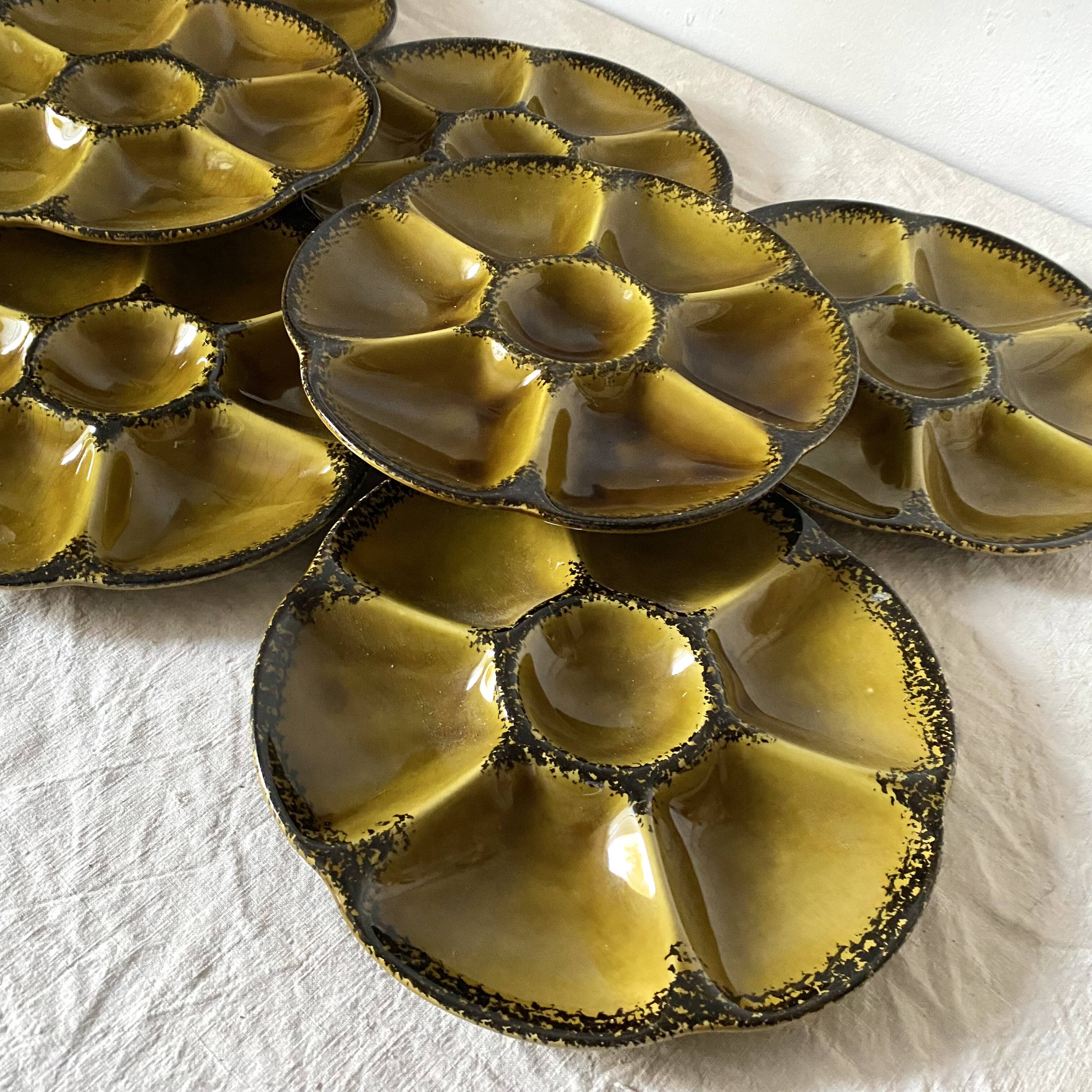 Vintage ceramic oyster plates from Gien