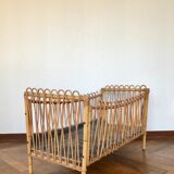 Rattan and bamboo child bed