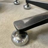 Pair of brown leather armchairs 1980