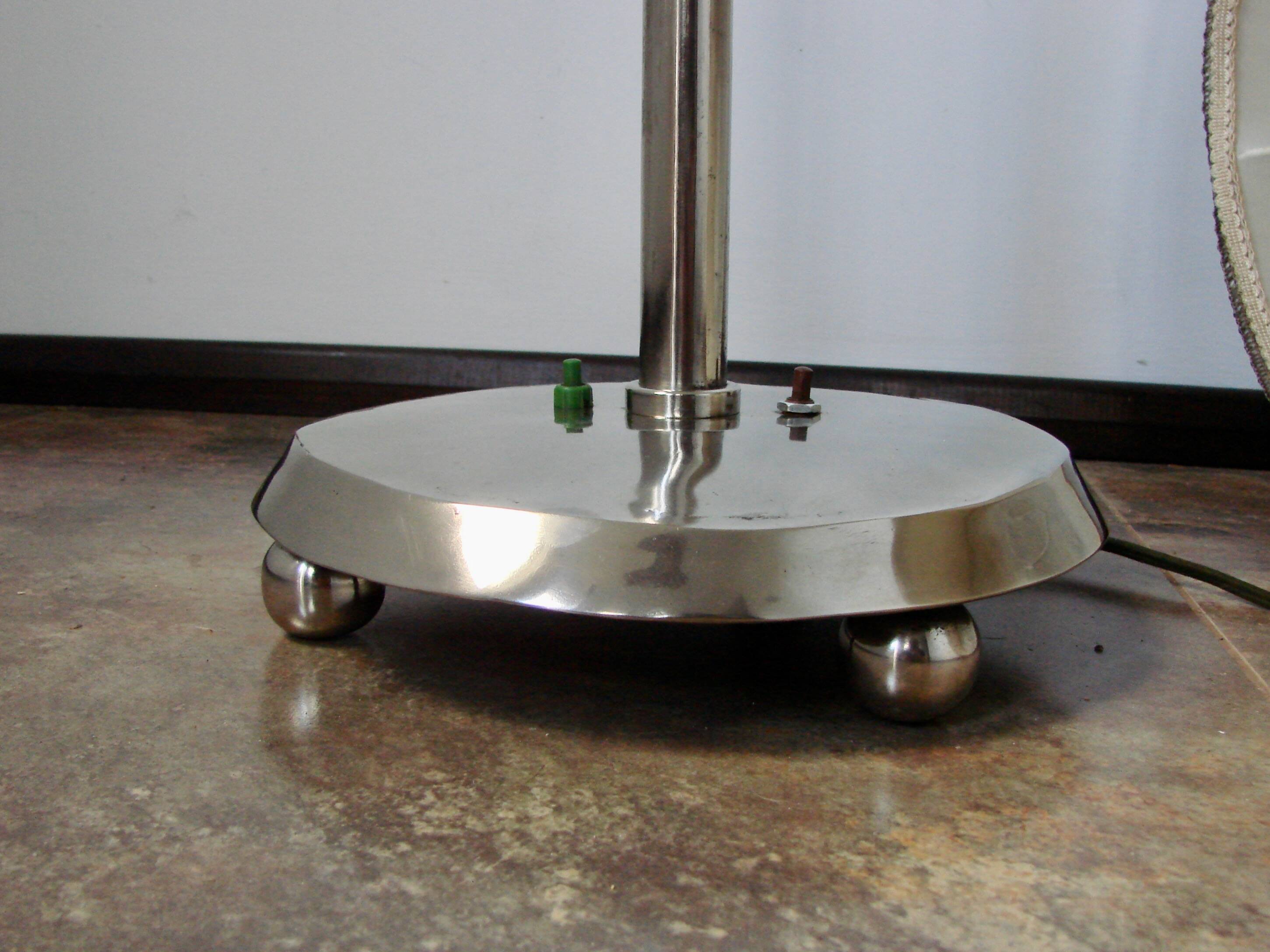 Art Deco floor lamp, 1930s, nickel-plated steel