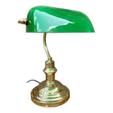 Notary lamp, banker in green opaline