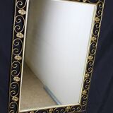 Gold wrought iron art deco mirror, 1940 - 68x50cm
