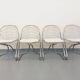 Set of 4 vintage Italian Gastone Rinaldi style chairs in chrome metal