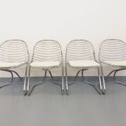 Set of 4 vintage Italian Gastone Rinaldi style chairs in chrome metal