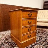 Classic English Chest of Drawers with leather inlay