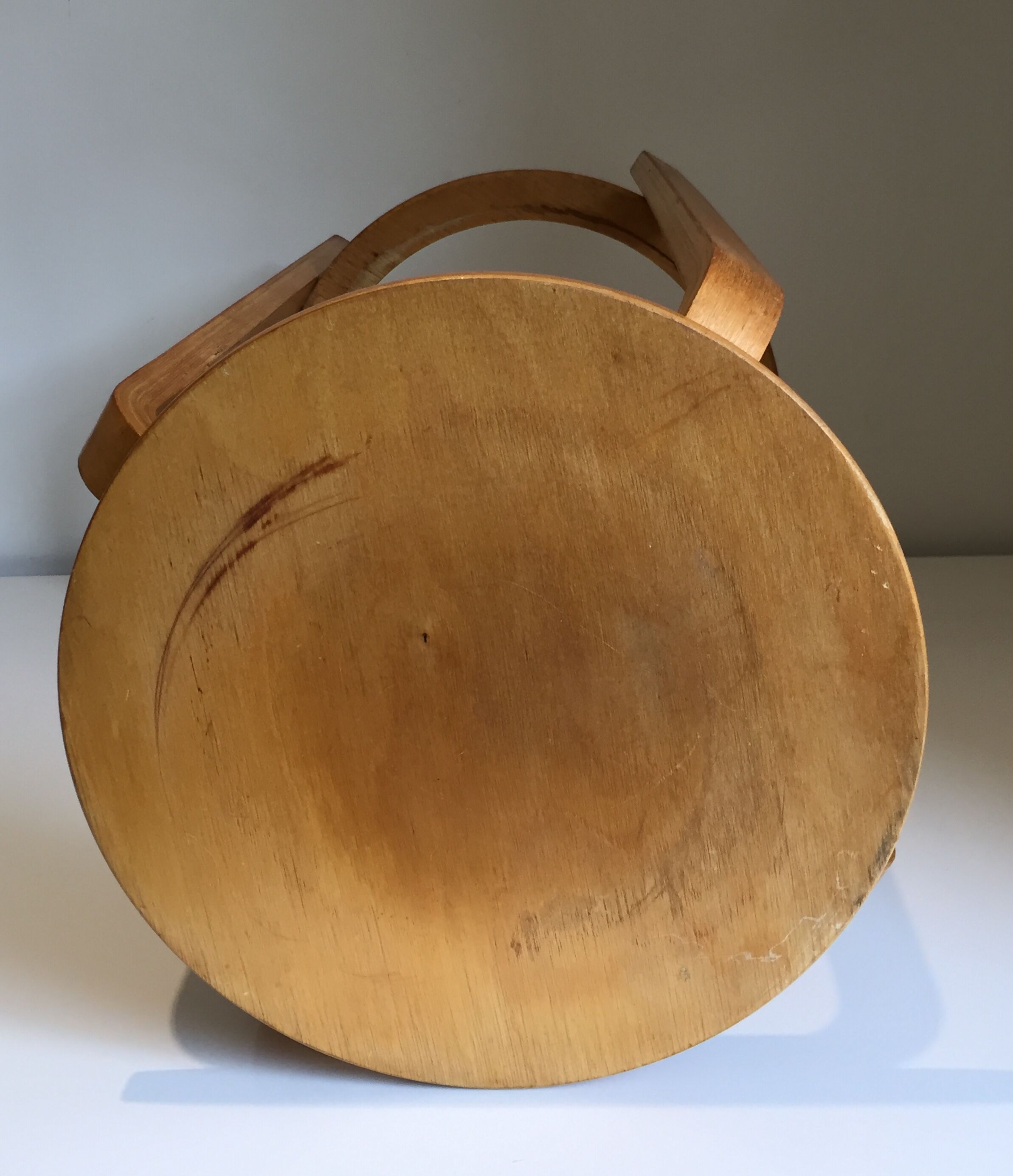 Scandinavian wooden top stool