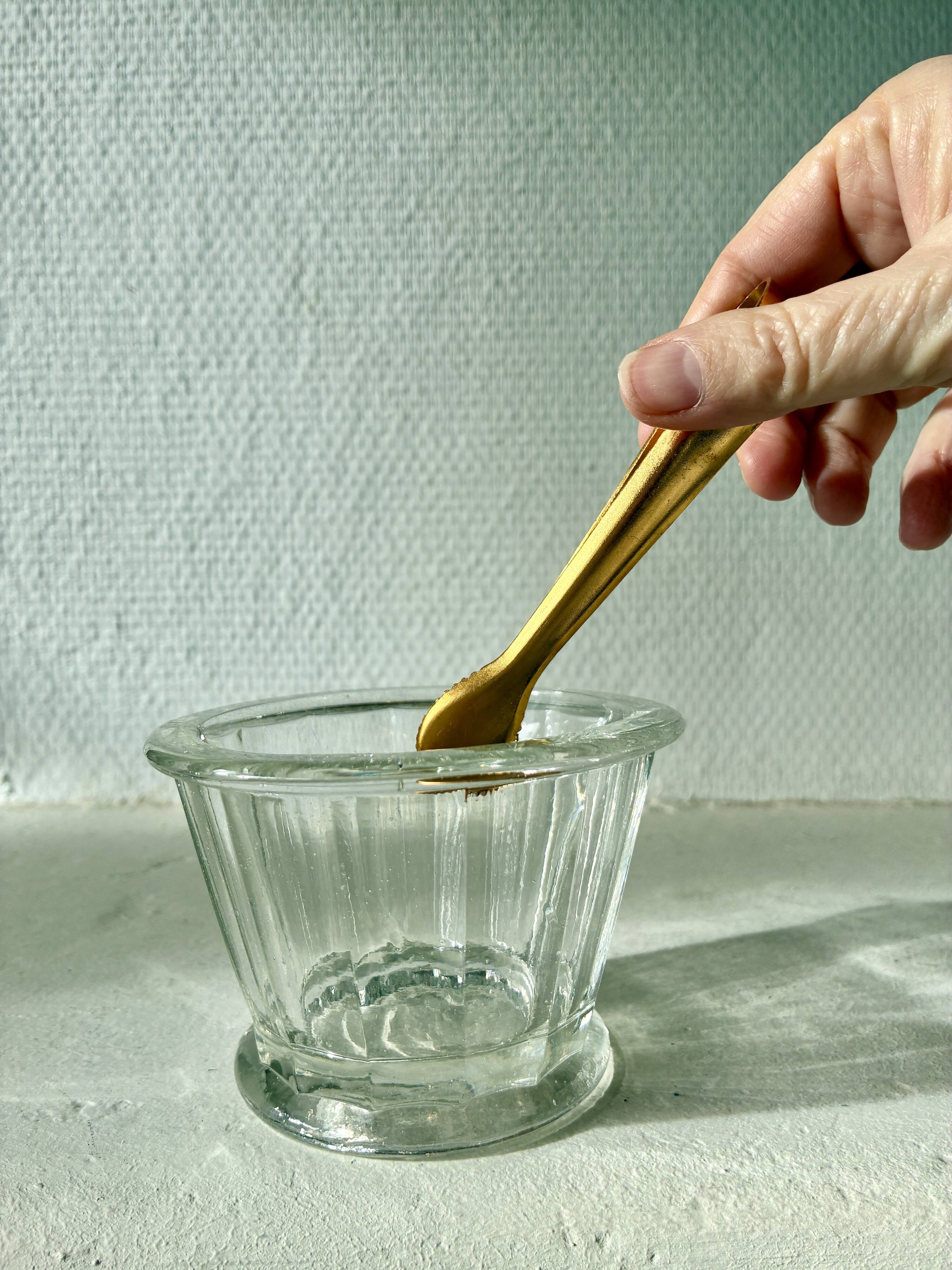 Antique faceted glass sugar bowl