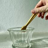 Antique faceted glass sugar bowl