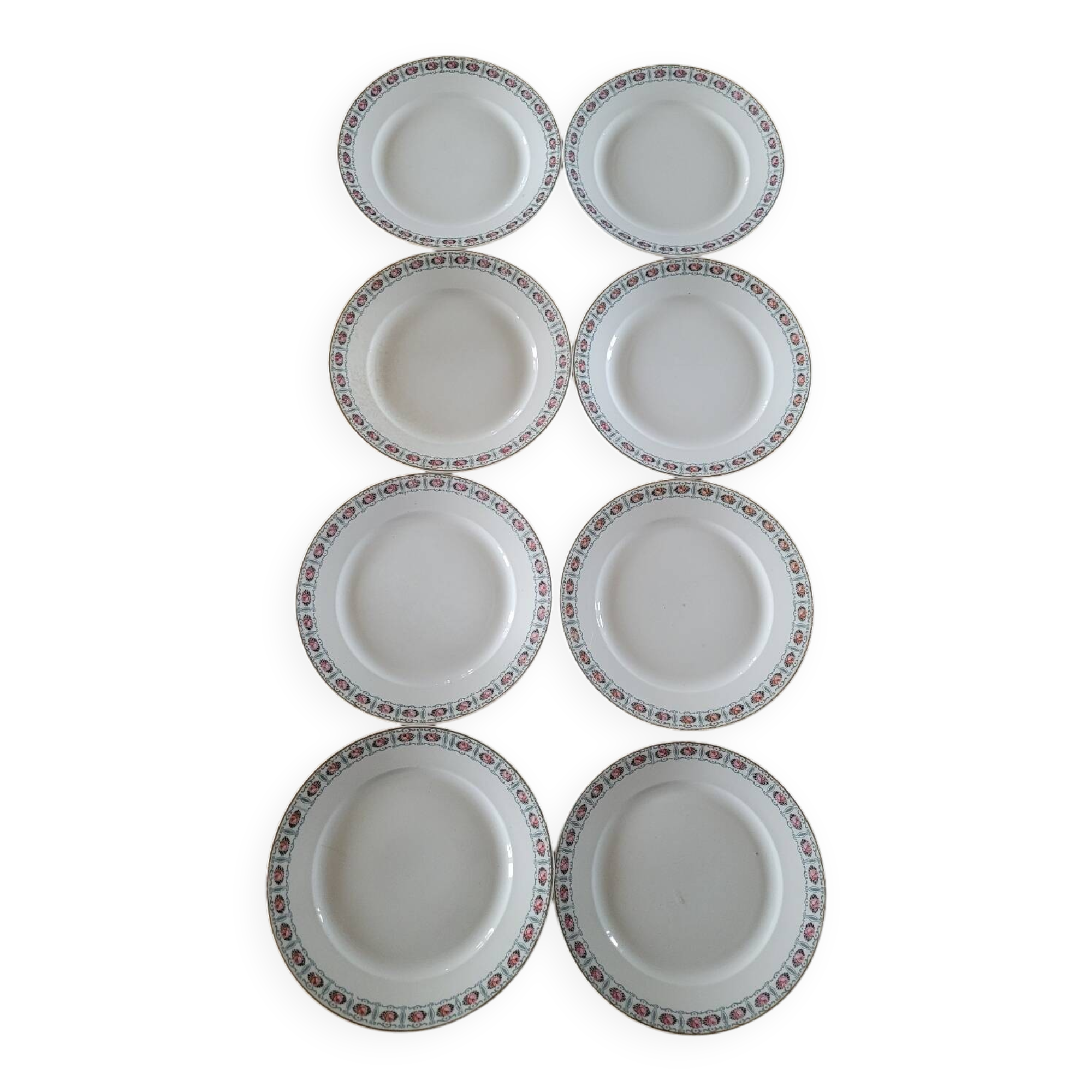 8 antique flat plates from Sté Céramique Maestricht