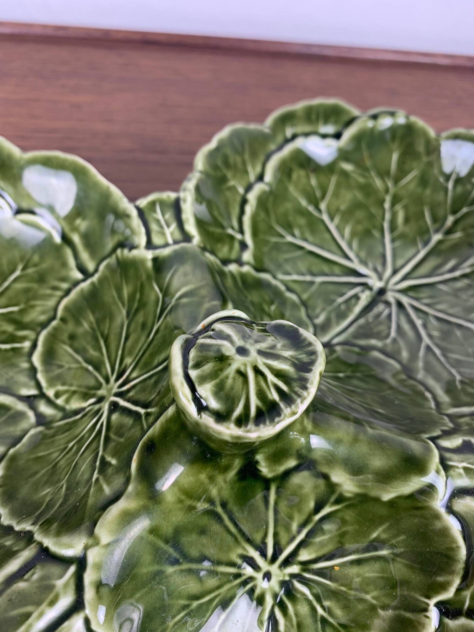 Green cabbage appetizer dish, SILEA, 3 compartments, ceramic