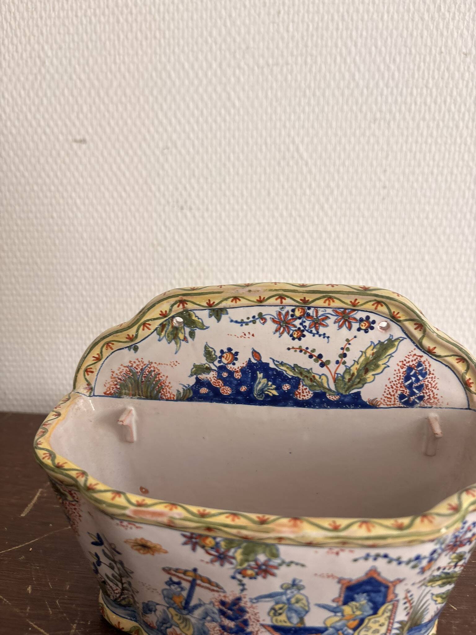 Antique Jardinière Earthenware 19th Century Sèvres Moustiers Macarons Style