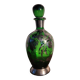 Murano glass alcohol bottle green & silver 1930s - 1940s.