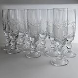 Transparent Crystal Champagne Glasses - Set of 12, Vintage Italian Glassware (1970s)