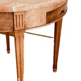 Louis XVI style pedestal table in mahogany and 20th century veneer
