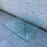 Table basse carrée en verre par Peter Gyzchy 1970
