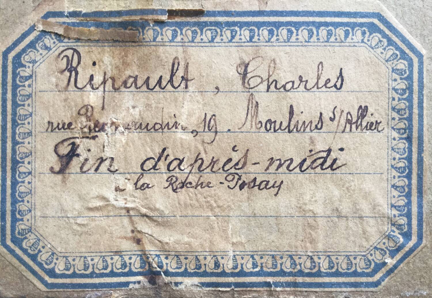 Charles ripault, active early 20th century. la roche-posay. oil/cardboard.