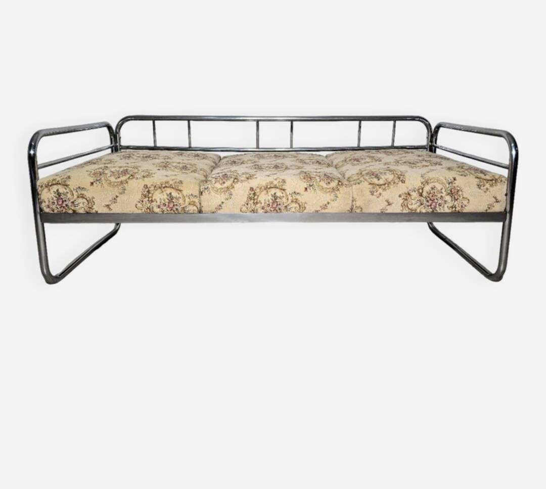 Bauhaus Chrome Sofa by Robert Slezak for Slezak Factories, 1930s