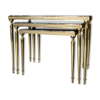 Marble and brass side tables 60s