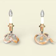 Pair of "Bretzel" lamps in lucite and brass, by Dorothy Thorpe (1901)