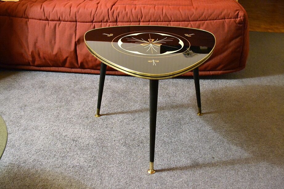 Table basse tripode compas design graphique des années 60