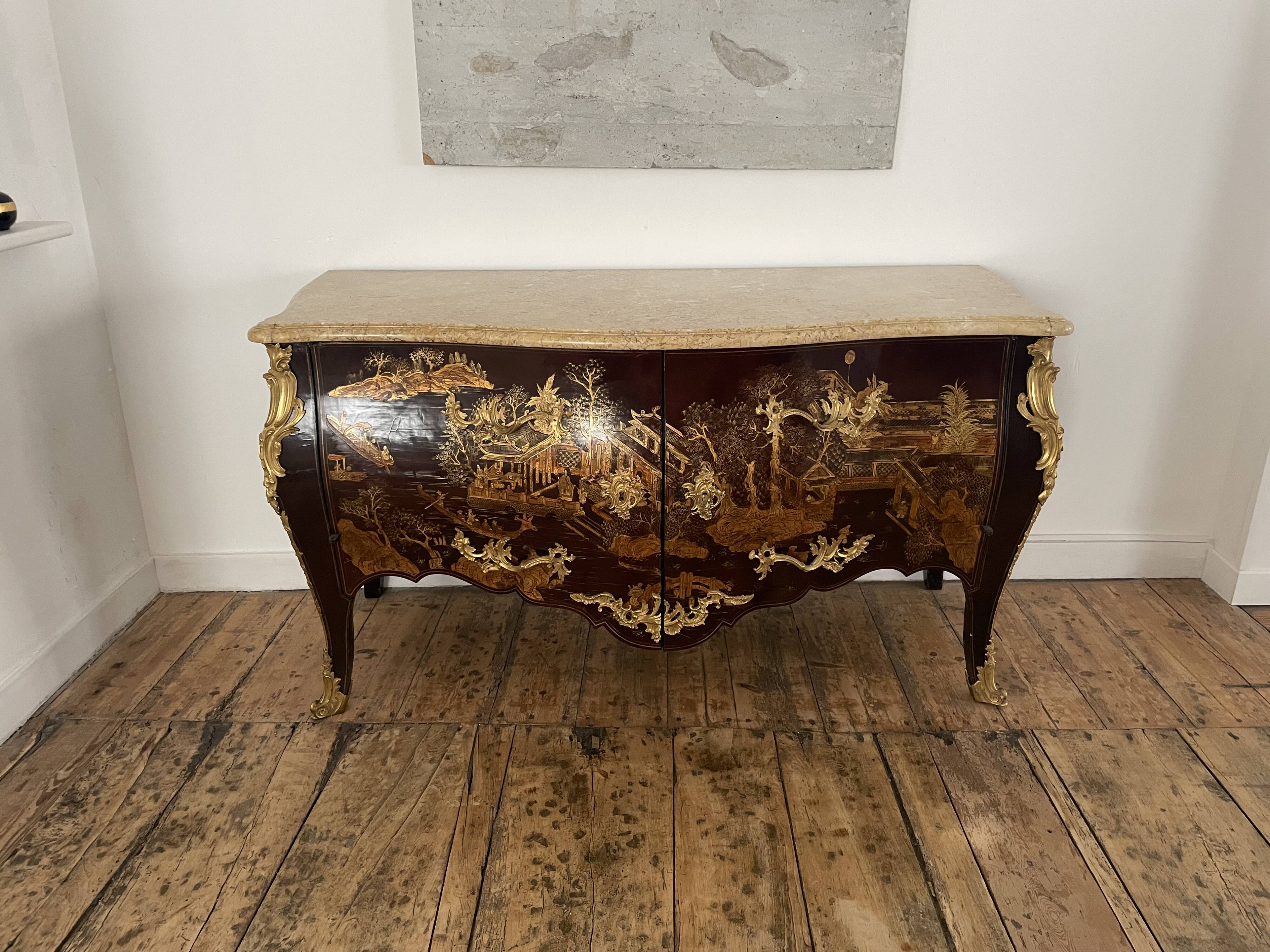 Louis XV Chinese lacquer commode