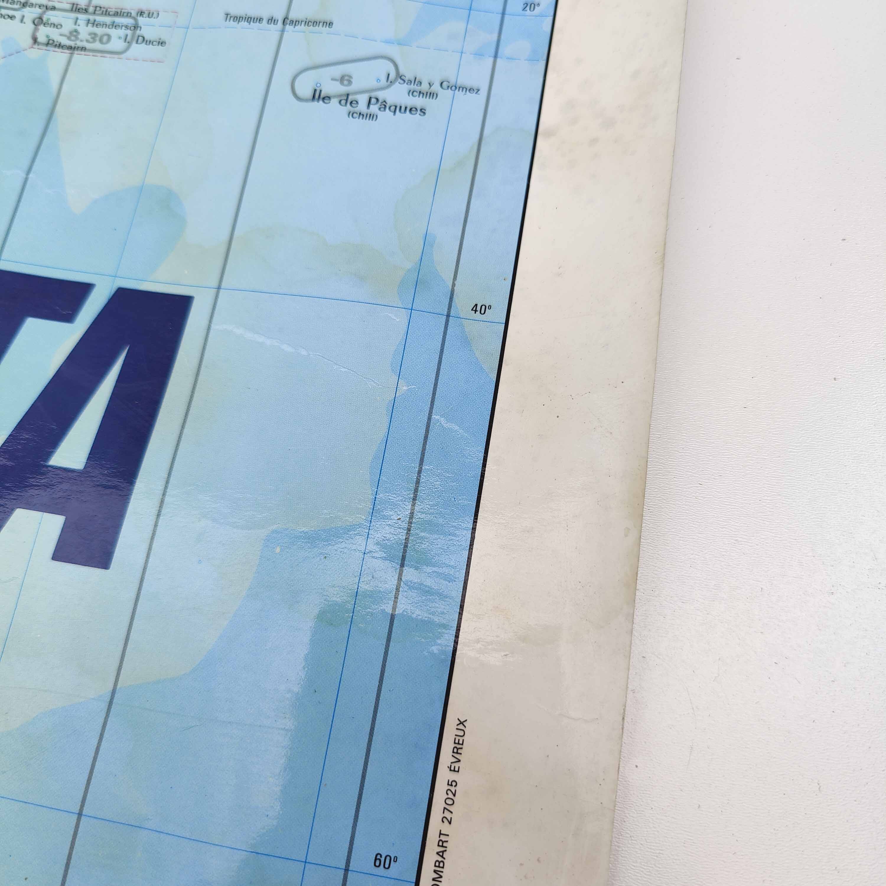 Great vintage map of the world / planisphere aerial agency uta