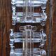 Lot de 6 porte couteaux verre ancien transparent trilobé