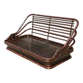 Mid Century Modern bamboo and leather canapé by Vivai del Sud