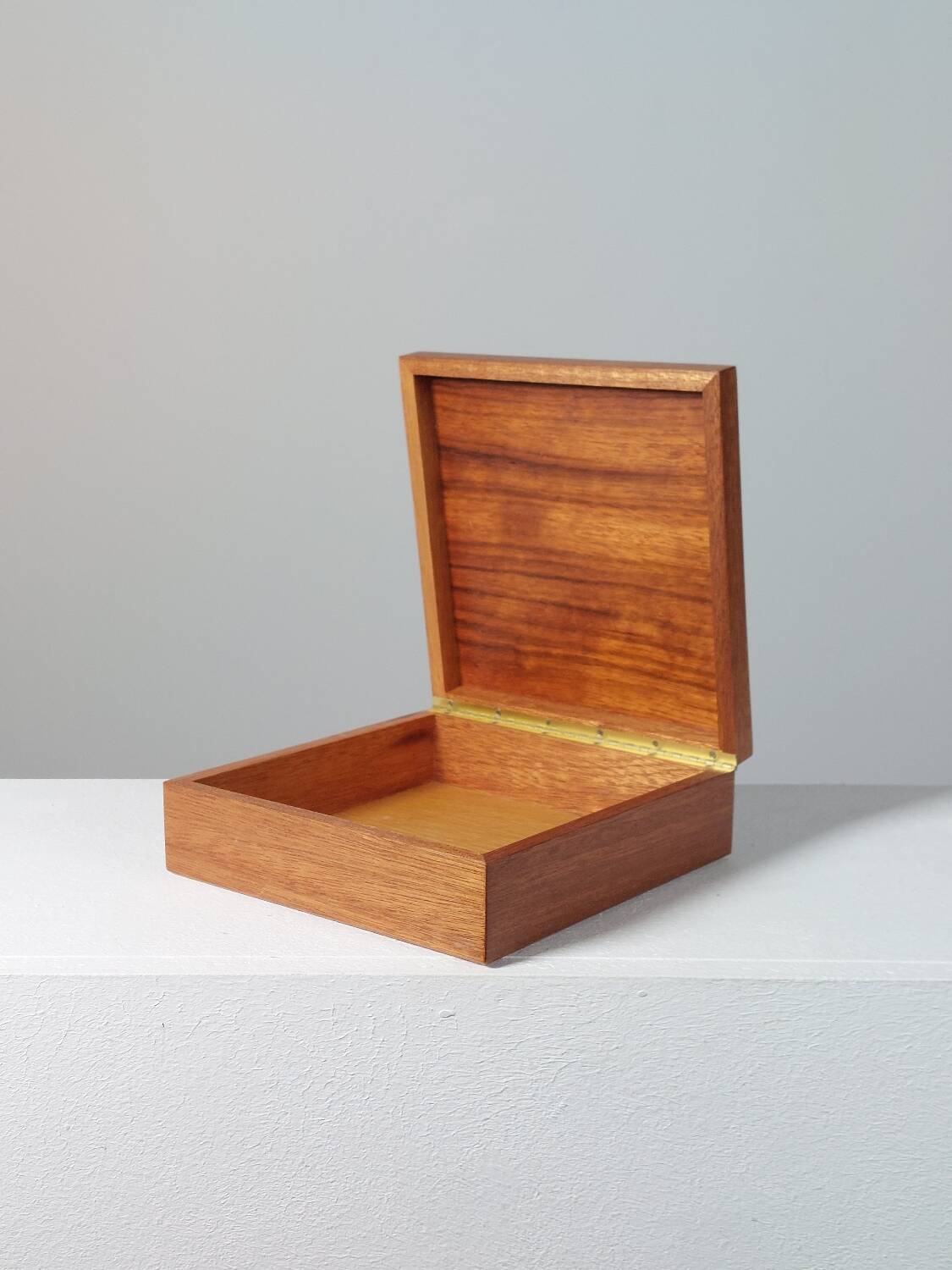 Handmade vintage wooden box with inlays