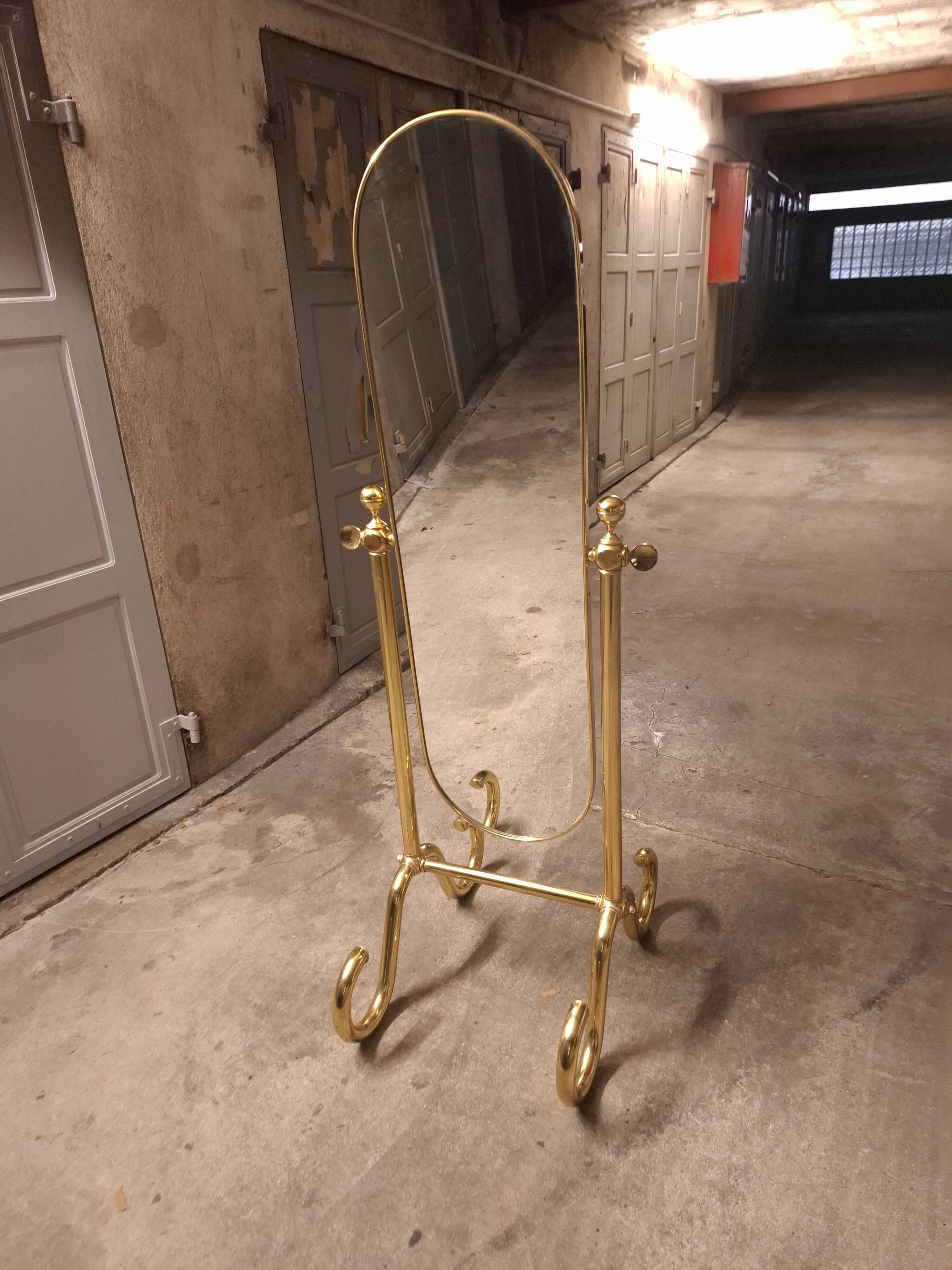 VINTAGE 70'S BRASS MIRROR